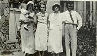  From left to right, Kitty Speed (daughter-1912-1987) holding her son, Tommy Gene Heatherly (1931-2002), Edith Speed (daughter-1910-1975), Mary Moore Speed (wife) and Charlie Speed (husband).